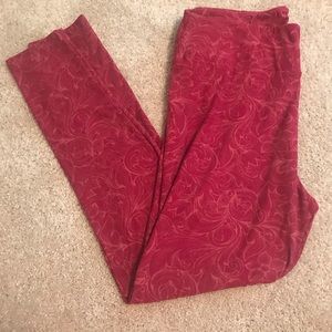 LuLaRoe TC Leggings Rose Design